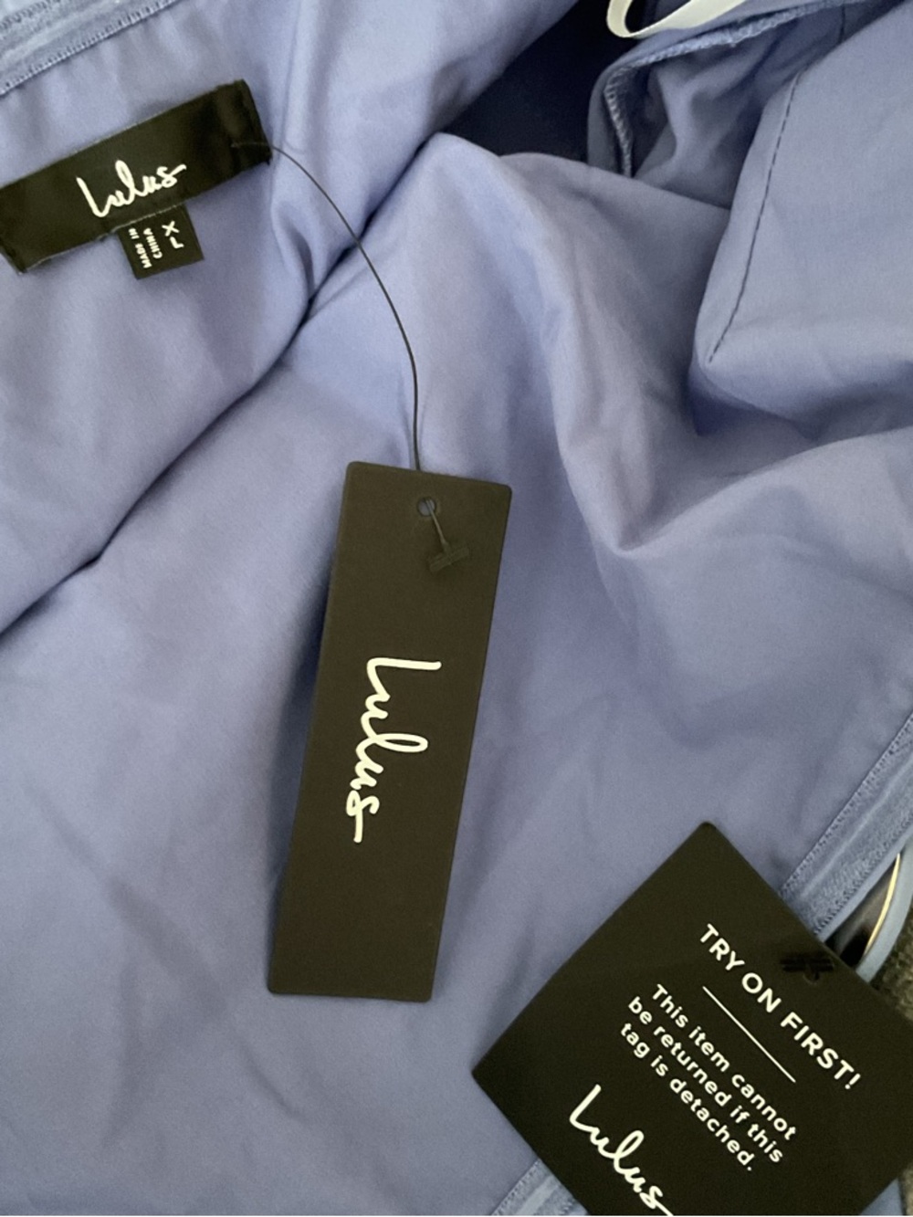 Lulus Trendsetting Choice Periwinkle Blue Strapless Pockets Midi Dress  NWT XL - Picture 10 of 12